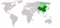 Carte regroupant les pays asiatiques de l'Est