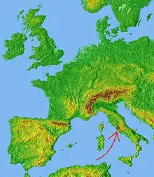 Localisation de Rome