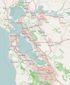 Carte des aéroports Baie de San Francisco
