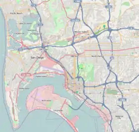Voir sur la carte topographique de la zone San Diego