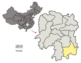 Localisation de Chenzhou