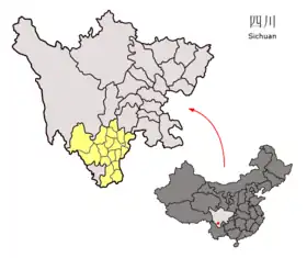 Localisation de Préfecture autonome yi de Liangshan