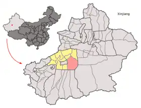 Localisation de Şayar NahiyisiShāyǎ Xiàn