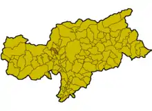 Localisation dans le Tyrol du Sud/Province autonome de Bolzano