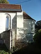 Abside restaurée de la chapelle vue du sud.