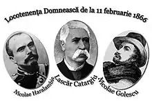 portrait des trois membres de la lieutenance princière représentés chacun en noir et blanc et en buste sur une vignette ovale