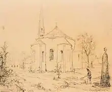 Loctudy : l'église Saint-Tudy (dessin, 1840).