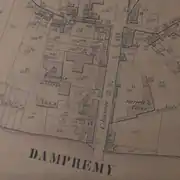 Localisation de la verrerie, actuellement cour Dejean, vers 1865. Plan Popp.
