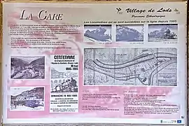 Affiche descriptive de l'ancienne gare de Lods.