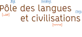 Logo du pôle des langues et civilisations en 2009.