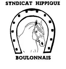 Logo composé d'un fer à cheval dans lequel est dessiné une tête de cheval.