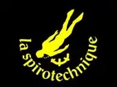 logo de la Spirotechnique, représentant un plongeur en jaune sur un fond noir.