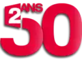 Logo événementiel de France 2 à l'occasion de ses 50 ans en 2014.