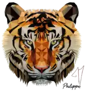 Logo en couleurs, représentant un tigre.