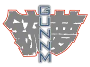 Gunnm écrit à la verticale apposé sur l'écriture en deux idéogrammes du titre japonais Ganmu