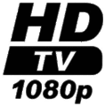 Logo apposé sur un appareil TV (1080p) intégrant un tuner HD compatible MPEG4 et pouvant afficher les images en 1080 (écran 1920 × 1080) 2008.