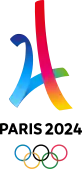 Logo temporaire de Paris 2024.