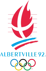 Logotype des Jeux olympiques d'Albertville, une flamme aux couleurs de la Savoie