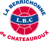 Logo avec « LBC » inscrit sur un bandeau bleu au centre d'un ballon de football rouge et le nom du club inscrit autour.