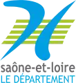 Logo du conseil général (2010-2022) symbolisant la Saône et la Loire ainsi que le nombre 71.