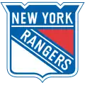 Logo en forme d'écu avec les mots New York inscrit en haut et Rangers en travers