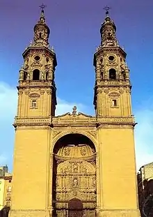 Façade de la cathédrale de Logroño (Espagne).