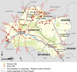 Carte de répartition des villae recensées à la période gallo-romaine.