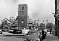 L'église en reconstruction en 1955.