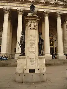 London Troops War Memorial (en) (1920), Londres, Royal Exchange.