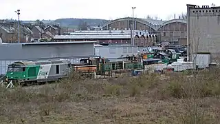 Dépôt SNCF vue depuis la RD 1029.