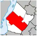 Carte de la ville de Longueuil au sein de l'agglomération de Longueuil