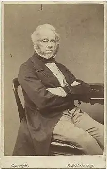 Henry Temple, 3e Viscount Palmerston en 1863, 2 ans avant sa mort en exercice. Il eut une attitude très prudente, après avoir pensé en 1861 (lors de l'affaire du Trent) que la guerre avec l'Union était inévitable.