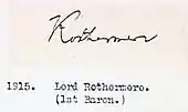 signature de Harold Harmsworth