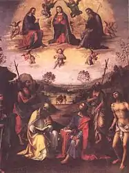 Le Couronnement de la Vierge et les saints, Lorenzo Costa, 1501