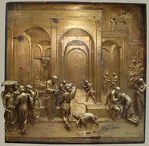 Lorenzo Ghiberti, Ésaü et Jacob, bas-relief du baptistère Saint-Jean.