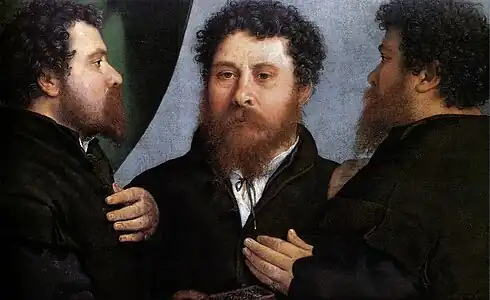 L'Orfèvre au trois visages de Lorenzo Lotto.