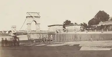 Photo du pont suspendu en 1866