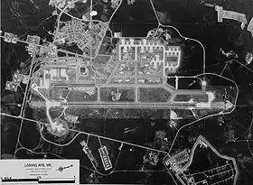 Vue aérienne de la base en 1970