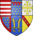 Blason de René Ier d'Anjou, duc de Bar, de Lorraine, d'Anjou, roi de Naples, en 1435