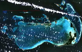 Image satellite de l'archipel de Los Roques.