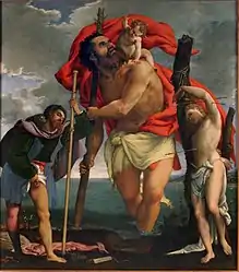 Saint Roch, saint Christophe et saint Sébastien de Lorenzo Lotto, placée de nouveau à l’intérieur de la basilique depuis le Jubilé de Lorette 2019/2020