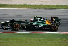 Photographie de Heikki Kovalainen dans sa monoplace au Grand Prix automobile d'Espagne