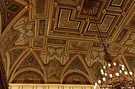 Salle Lotz du Párizsi Nagy Áruház, aujourd'hui café de la librairie du 39 avenue Andrássy, Budapest (1910)