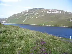 Vue du Lough Salt au pied de Loughsalt Mountain.