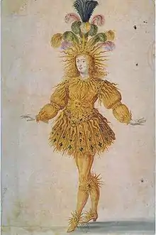 Costume de ballet porté par Louis XIV, jouant Apollon, 1653