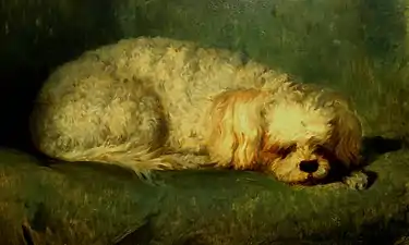 Chien sur fond vert (1850), localisation inconnue.