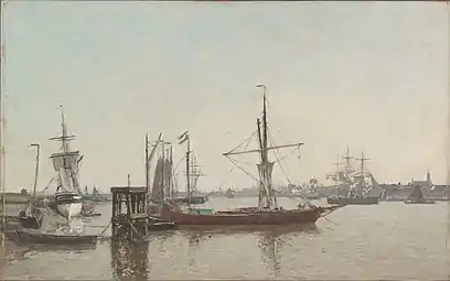 Anvers : vue sur le port depuis la Tête de Flandres, 1871Cambridge, Fogg Art Museum