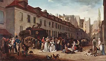 L'Arrivée d'une diligence dans la cour des Messageries rue Notre-Dame des Victoires (1802), Paris, musée du Louvre.