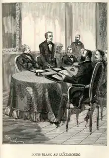 Louis Blanc à la Commission du Luxembourg. Gravure de G. Julien, 1883.