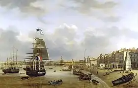 Vue du quai des Chartrons à Bordeaux (1835).